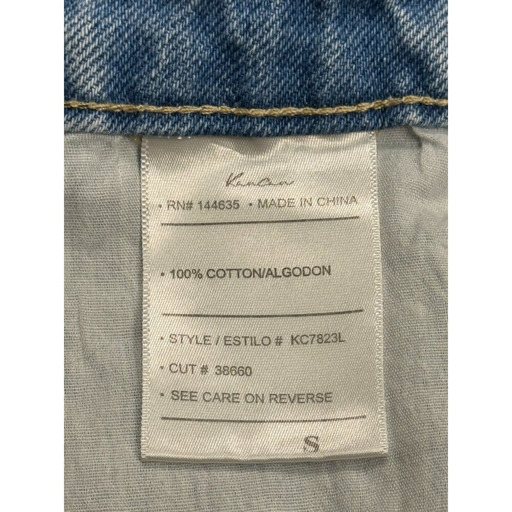 KanCan Denim Distressed Shorts Womens Size S Blue Light Wash Button Fly Mid Rise - Picture 4 of 11